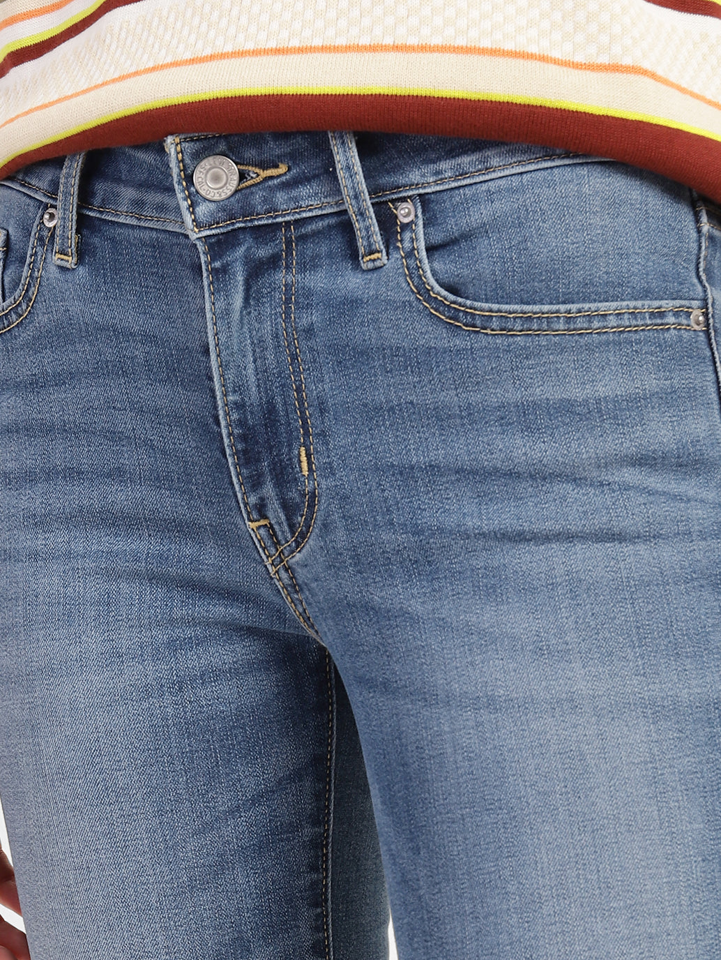 Women's 715 Blue Flared Fit Mid Rise Jeans - 30b37cca-a777-481f-8be7-4763a2e67e59 View