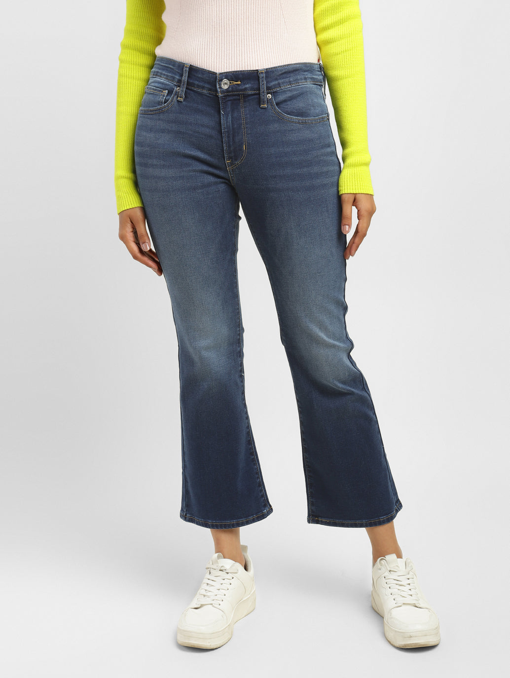 Women's 715 Blue Flared Fit Mid Rise Jeans - e435b770-4c2e-40f7-853e-766d2ed26e99 View