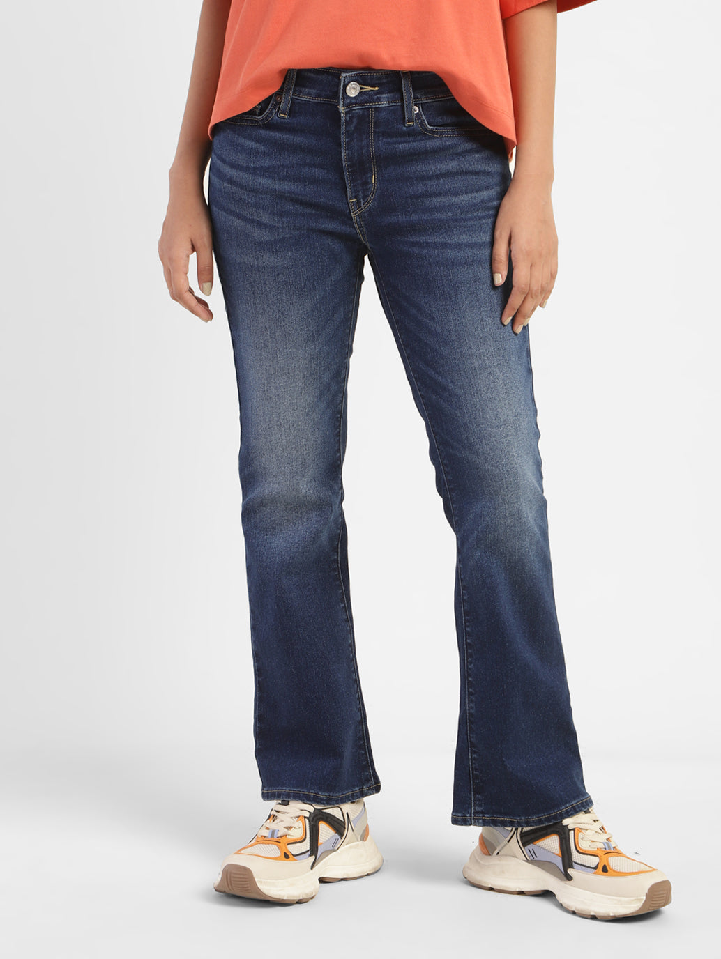 Women's 715 Blue Flared Fit Mid Rise Jeans - 0bed8928-5a25-42eb-b54a-05dd994e14bc View