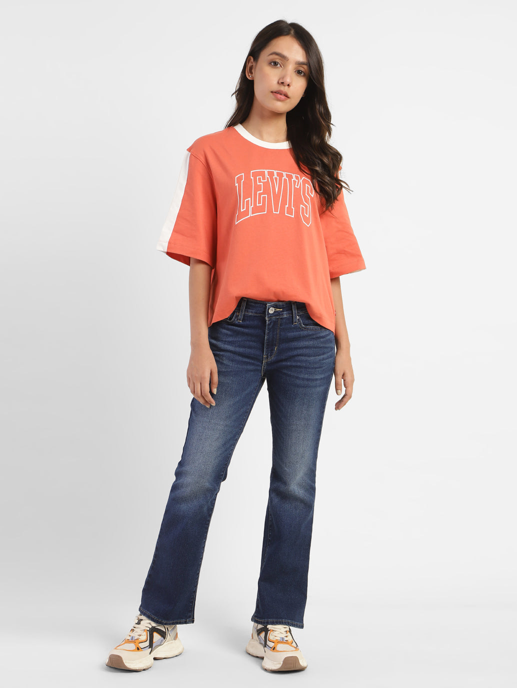 Women's 715 Blue Flared Fit Mid Rise Jeans - 903d22b8-498c-4858-b5b3-27c7259b7128 View