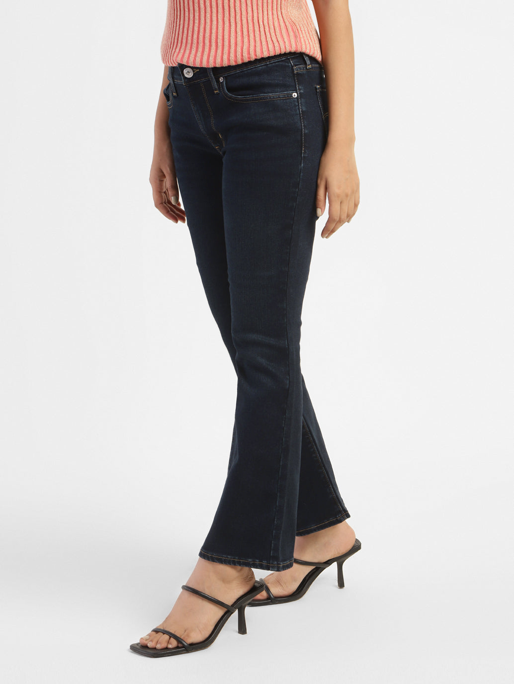 Women's 715 Navy Blue Flared Fit Mid Rise Jeans - 5013c795-17ab-4f50-9df2-69ee5270a439 View