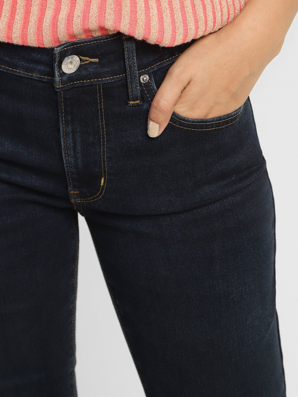 Women's 715 Navy Blue Flared Fit Mid Rise Jeans - 9203d3ec-9d17-4724-8e26-637bb568450b View