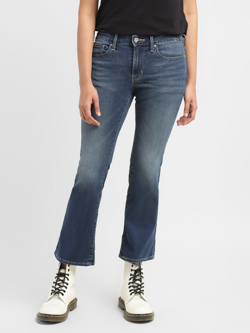 Women's 715 Blue Flared Fit Mid Rise Jeans - acfb2cc8-00fd-4710-bb9c-b9d78f50b0a8 View