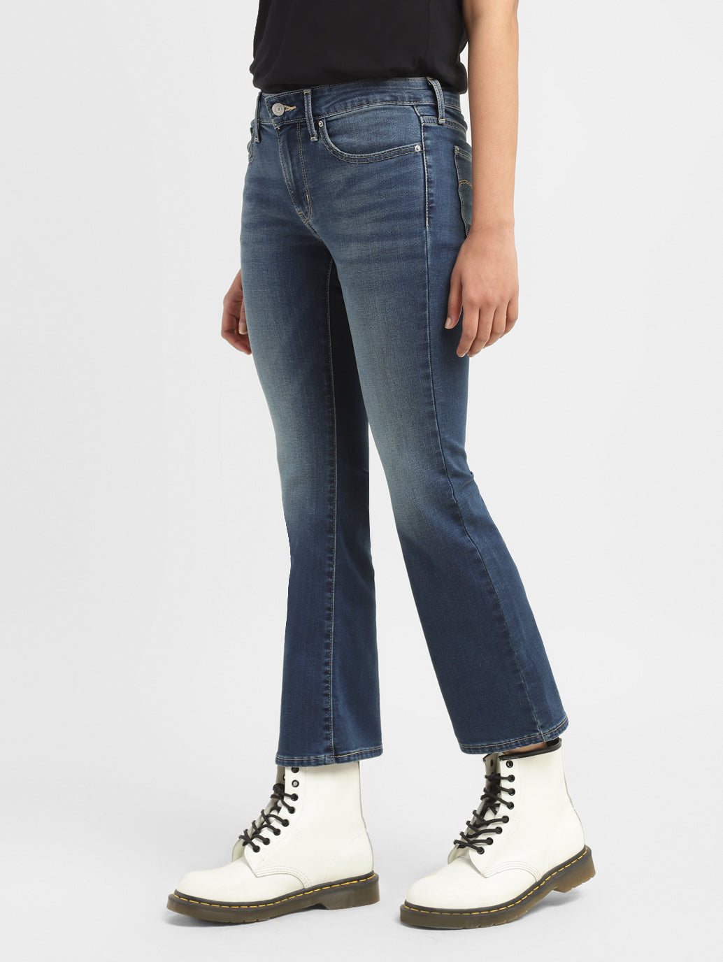 Women's 715 Blue Flared Fit Mid Rise Jeans - 7a66c714-e184-4058-9386-59967404b2c4 View
