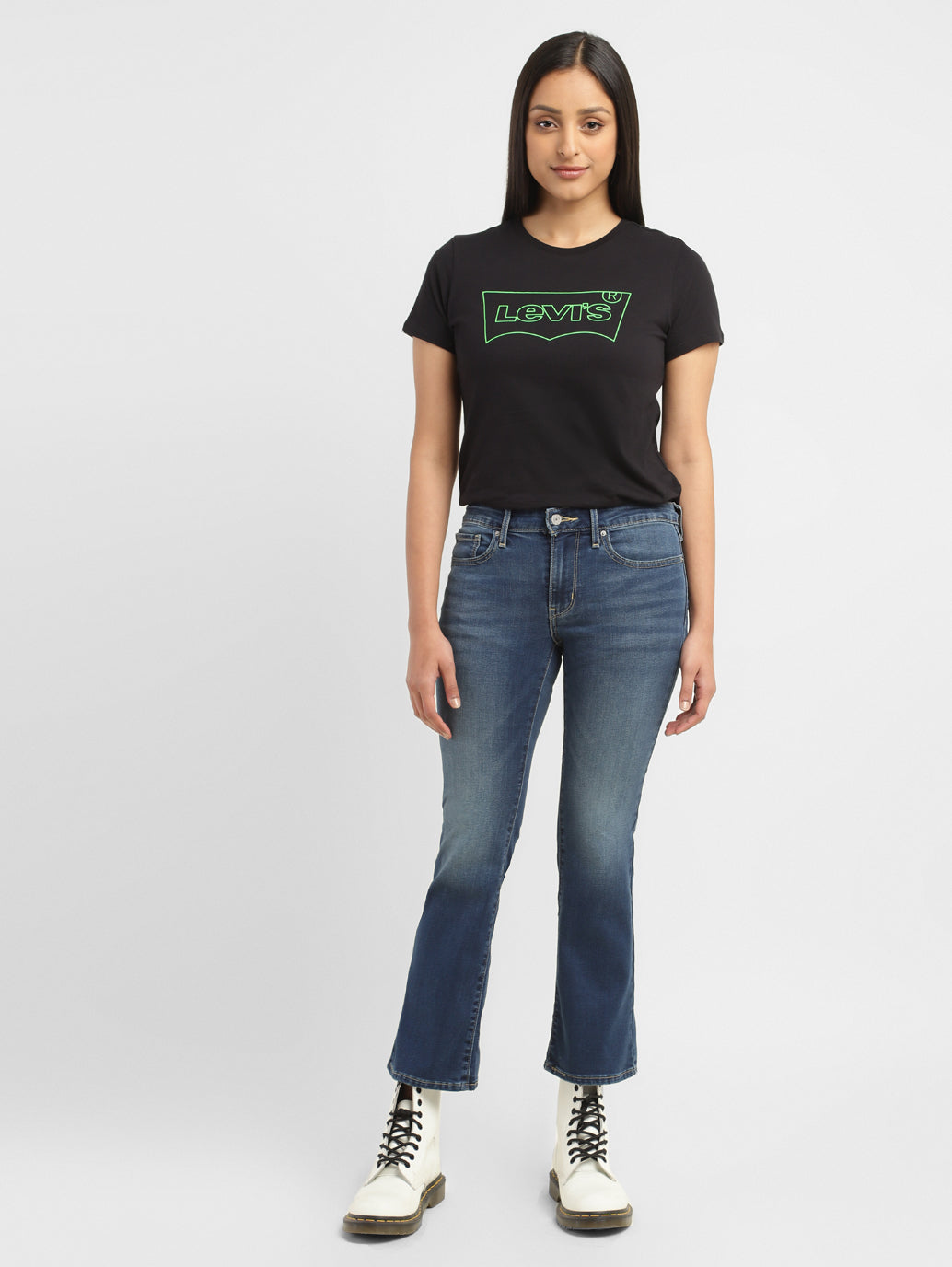 Women's 715 Blue Flared Fit Mid Rise Jeans - 7184f97a-4d5a-40be-8401-858589aae34a View