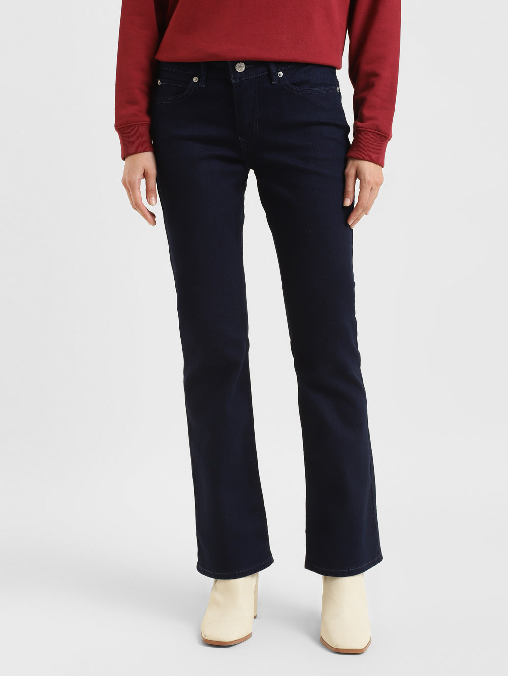 Women's 715 Navy Blue Flared Fit Mid Rise Jeans - e5a3c203-0082-4d33-a511-14a83ff2108a View