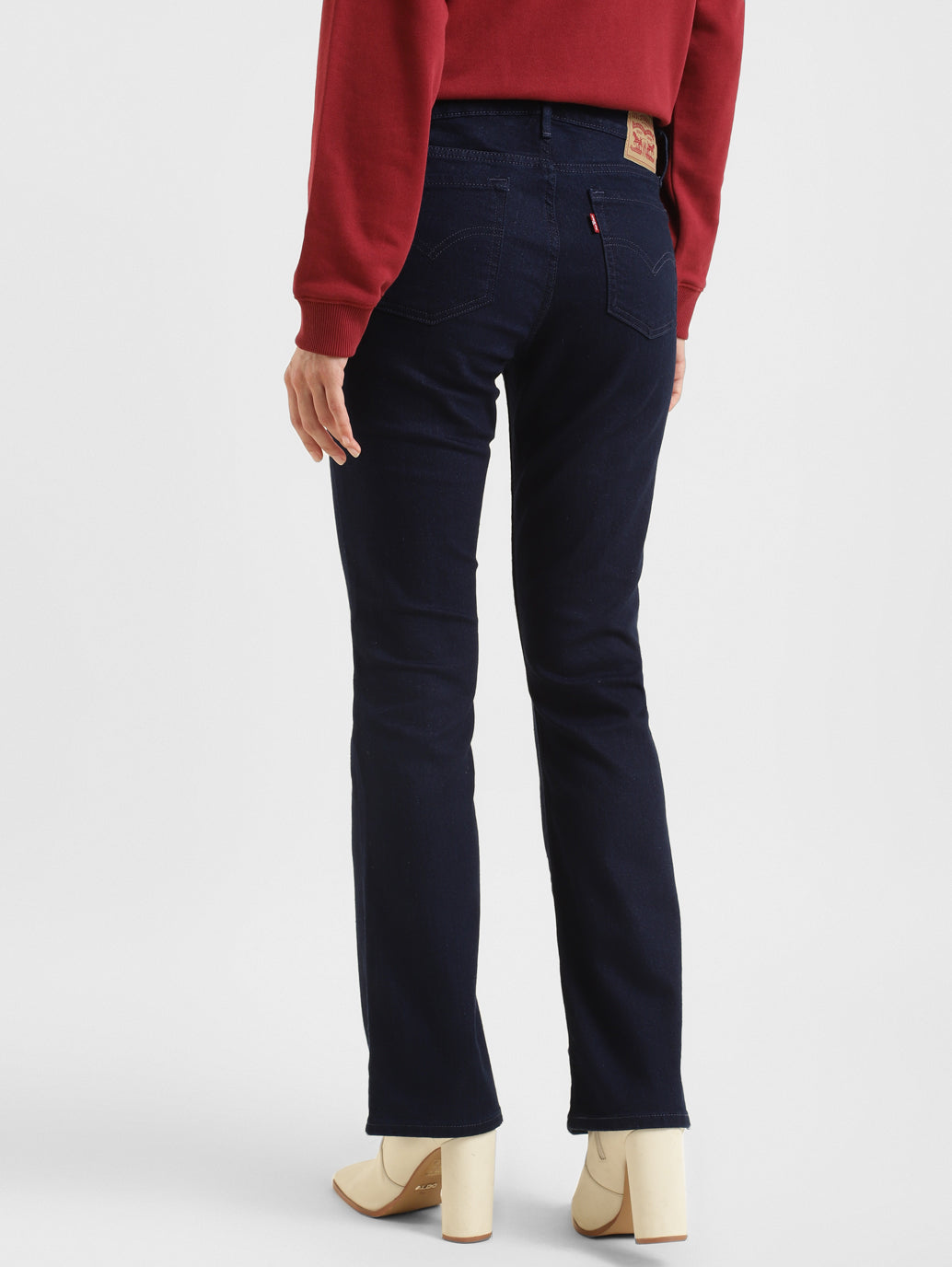 Women's 715 Navy Blue Flared Fit Mid Rise Jeans - b56dd40d-550e-4905-b5ad-bfcaead350a6 View