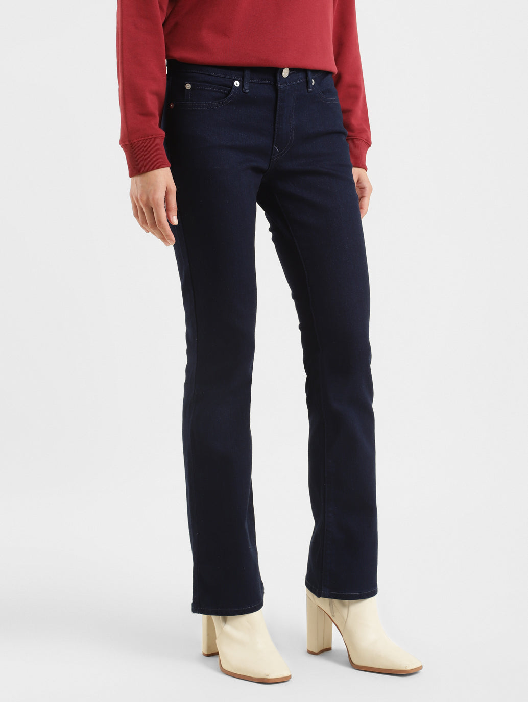 Women's 715 Navy Blue Flared Fit Mid Rise Jeans - 4ce1819f-08a3-49f0-9d59-aae68e8a5ad7 View