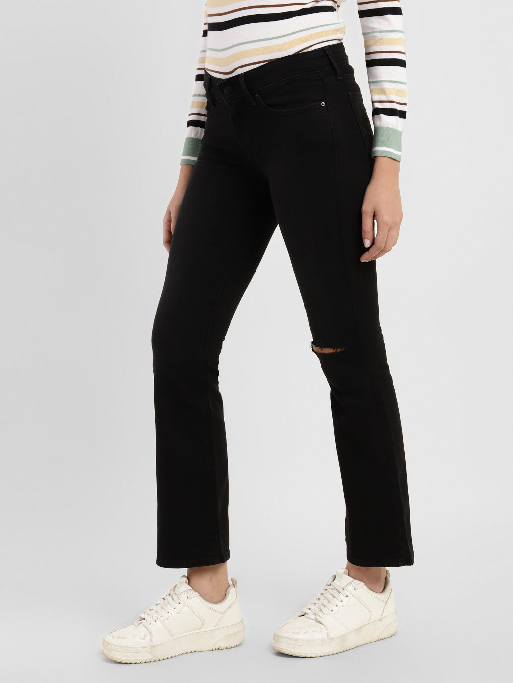 Women's 715 Black Flared Fit Mid Rise Jeans - 7cdfb6d9-a835-4bff-9e91-c593f2eda652 View