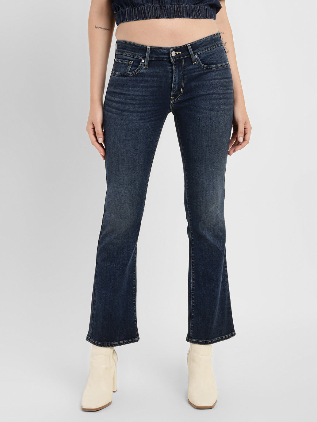 Women's 715 Blue Flared Fit Mid Rise Jeans - 6cf22f47-ffd1-4832-928b-6e833a304814 View