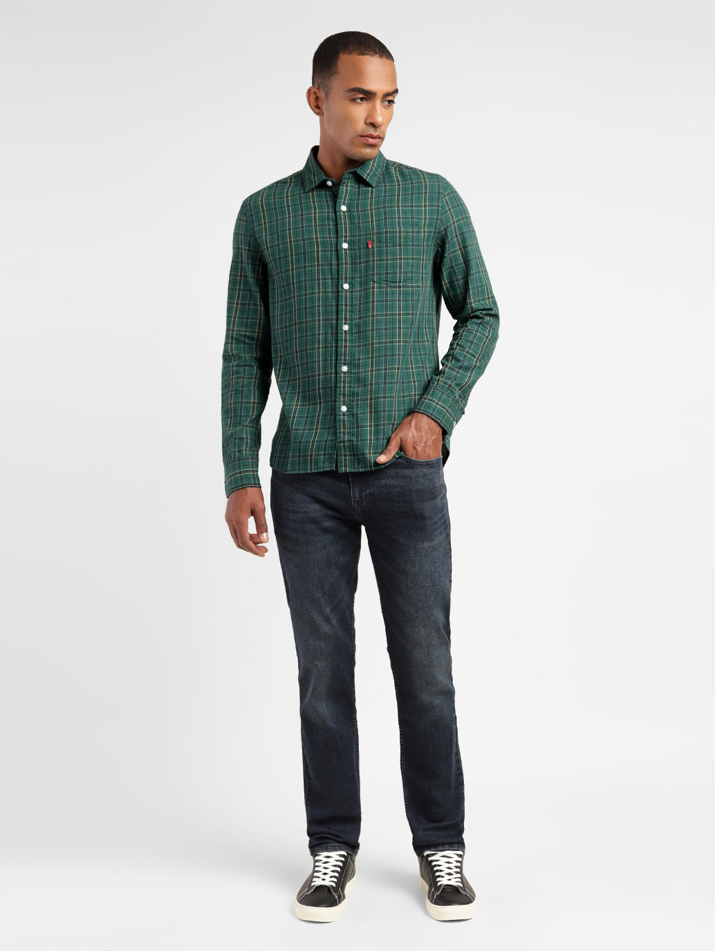 Men's Checkered Spread Collar Shirt - bf999621-d3ec-4e4b-97ac-c6ef000b806c View