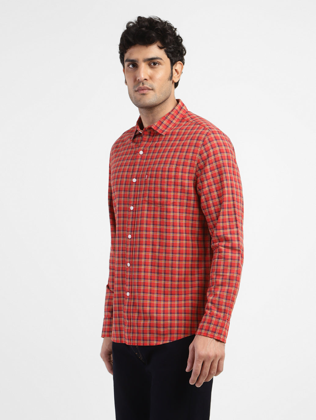 Men's Checkered Spread Collar Shirt - f3752282-022b-416d-891a-bd48cd7fca14 View
