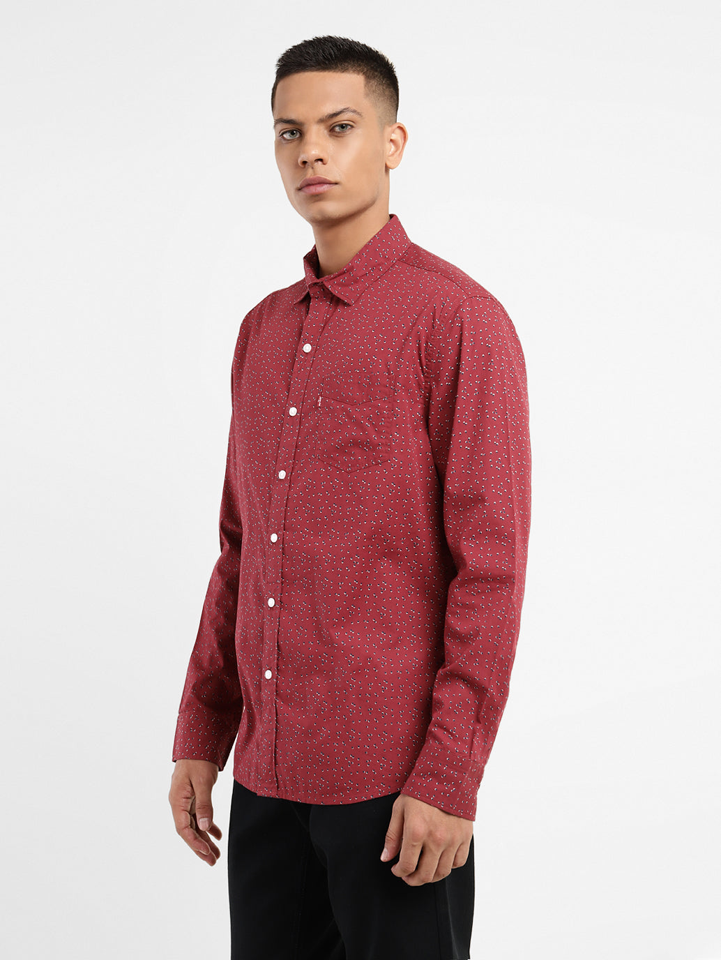 Men's Geometric Print Slim Fit Shirt - d2acfb96-f378-4a11-9e24-662cf4904a79 View