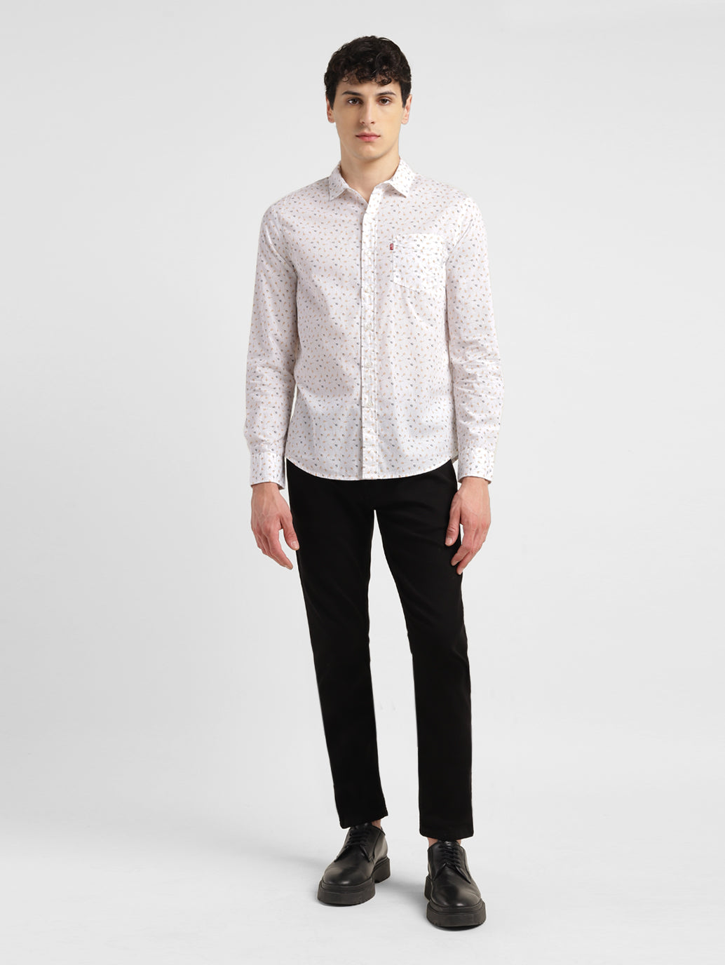 Men's Geometric Print Slim Fit Shirt - a0b681c0-c050-4fb9-9caf-24f289852e5e View