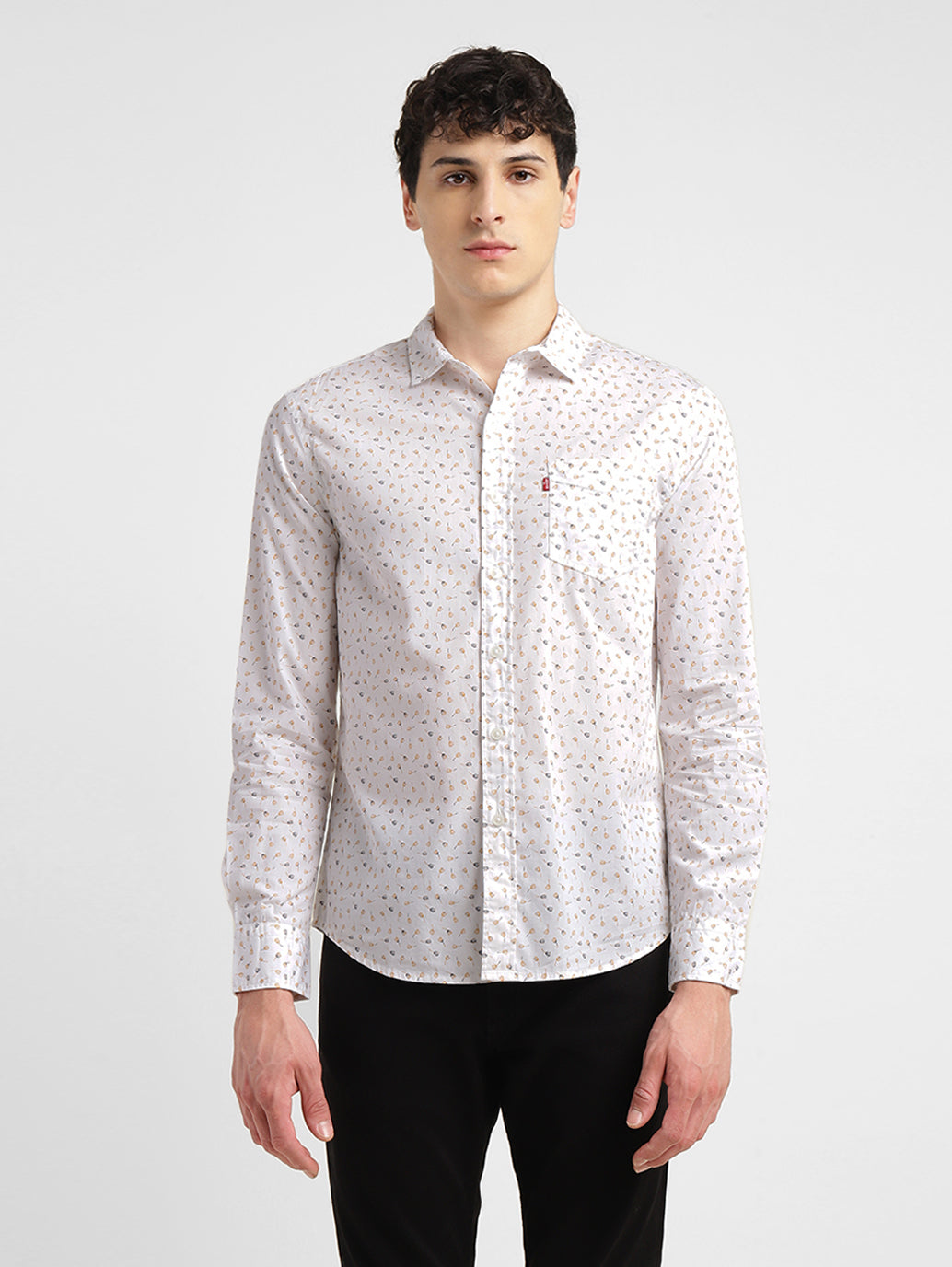 Men's Geometric Print Slim Fit Shirt - 8d04697d-4036-4b88-a696-94594a505b15 View