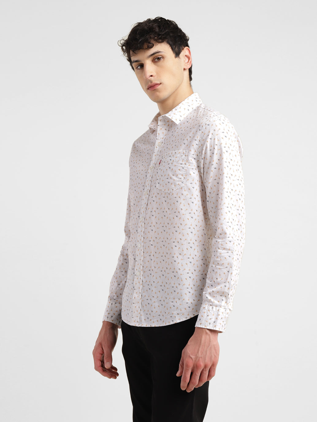 Men's Geometric Print Slim Fit Shirt - 20972c0d-6c3d-4307-bd76-1c67629c4522 View