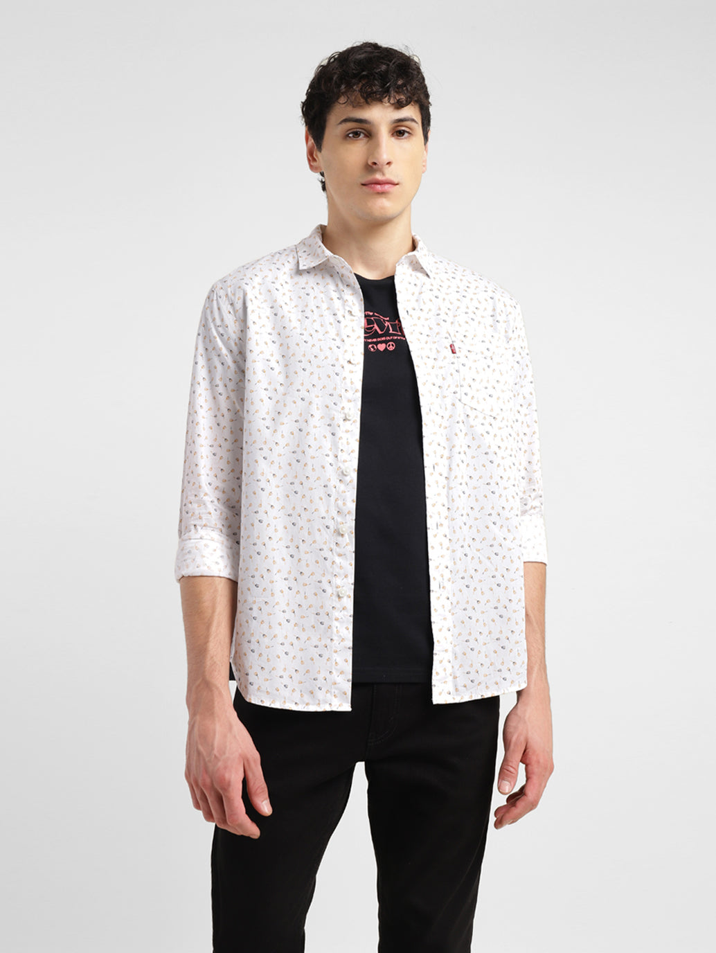 Men's Geometric Print Slim Fit Shirt - 043e6987-2f28-4135-8492-fb779b94ba39 View