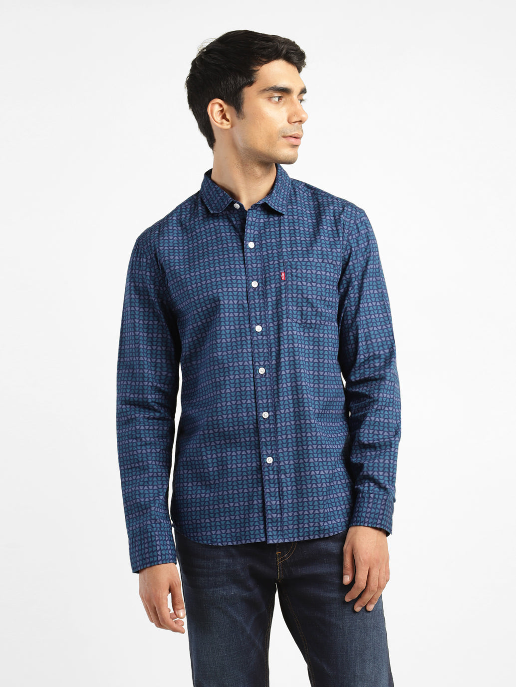 Men's Geometric Print Slim Fit Shirt - f13af1a7-042b-4817-aa13-349e255b045f View