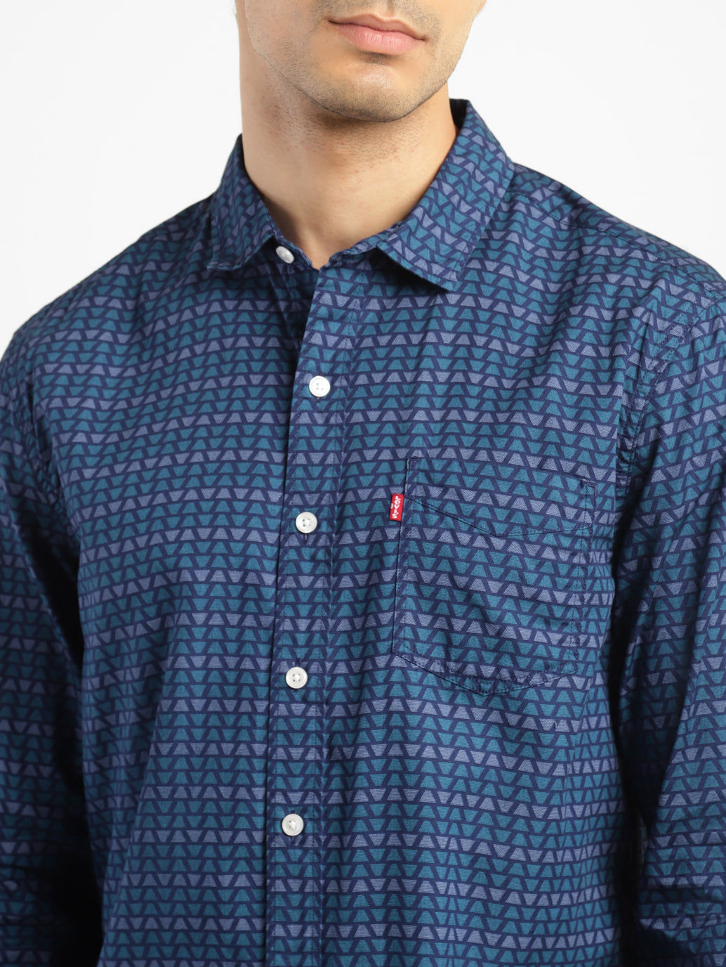 Men's Geometric Print Slim Fit Shirt - 92d22ee6-fb46-49ef-8532-2bbf6bb8f6d1 View