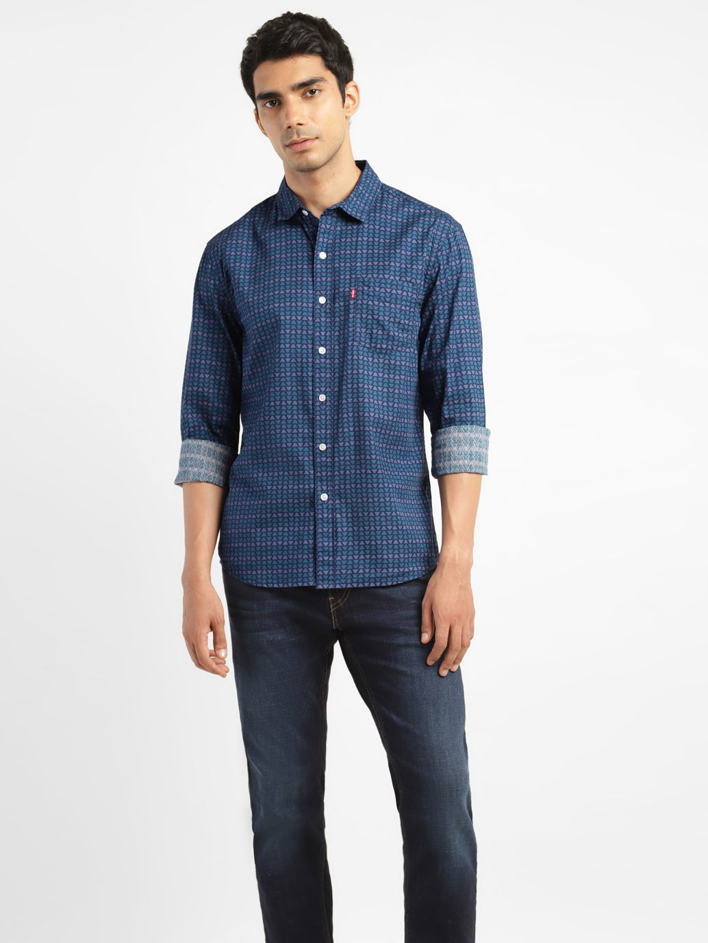 Men's Geometric Print Slim Fit Shirt - 9ae4c660-0c5c-4112-a4f4-d40817c5ee35 View