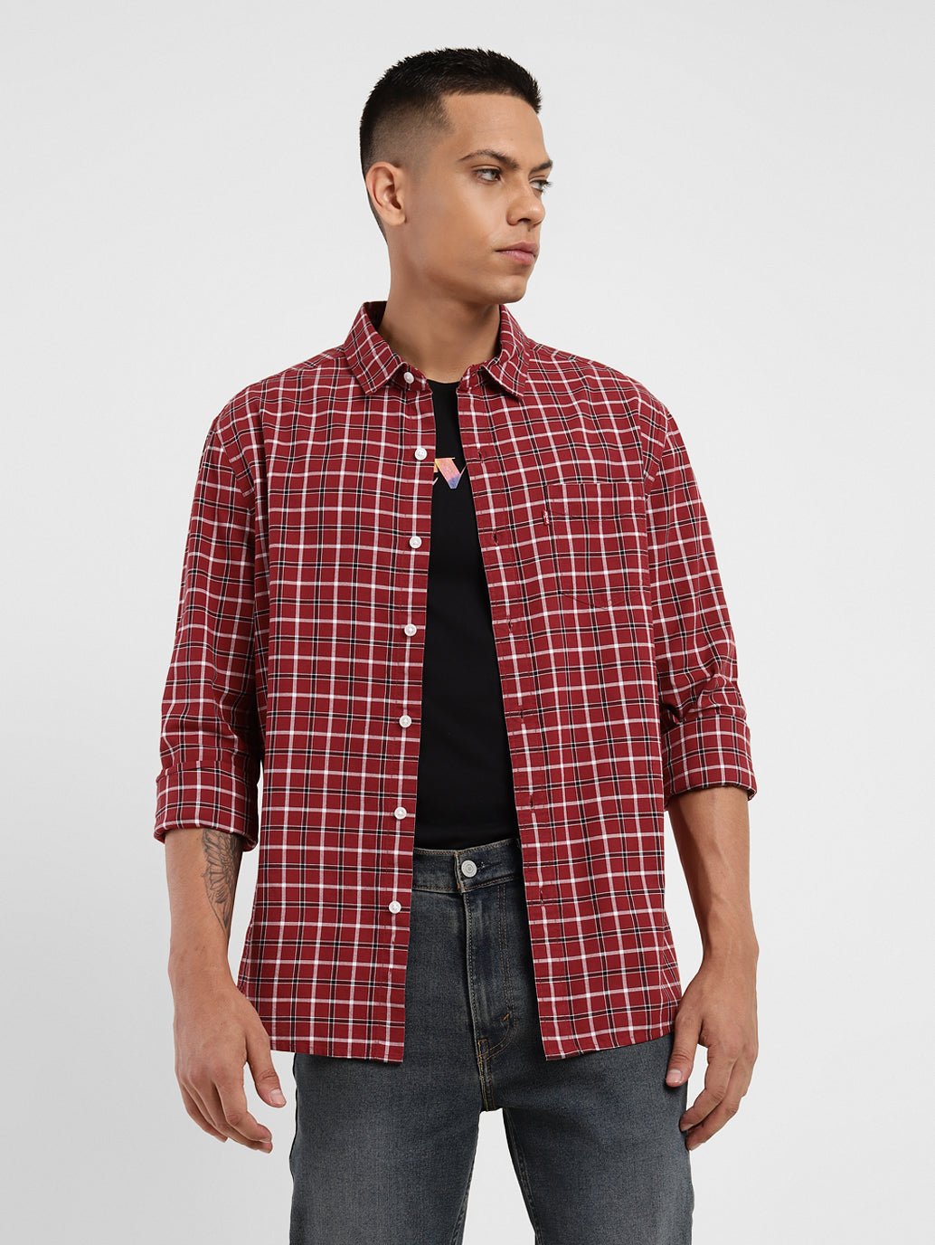 Men's Checkered Slim Fit Shirt - f23e2082-e354-421a-8b15-91800e9e6019 View