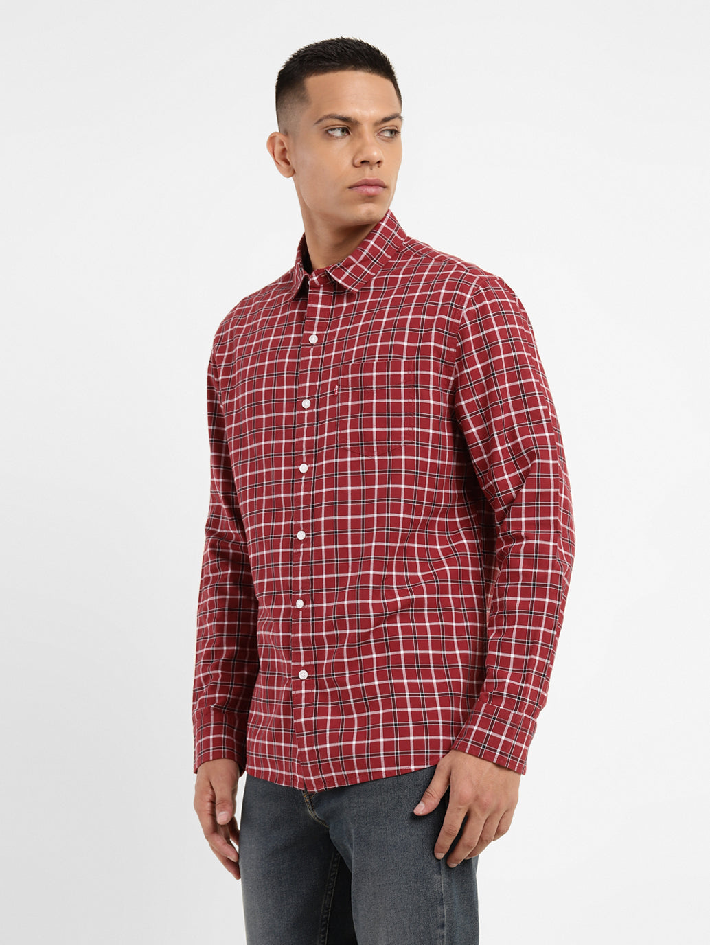Men's Checkered Slim Fit Shirt - efcc28f5-1a8d-47e5-99fd-3614eb6a08f0 View
