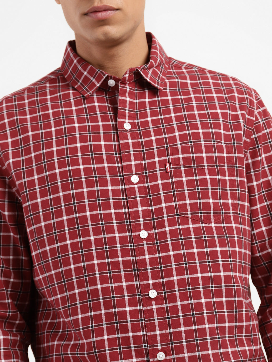 Men's Checkered Slim Fit Shirt - 5ee82da6-d0cc-4dcb-a0d3-d86a7fa20e1e View