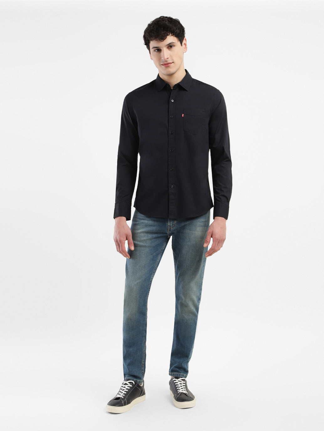 Men's Solid Slim Fit Shirt - ModelFront View