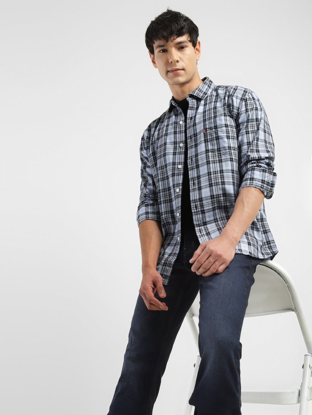 Men's Checkered Slim Fit Shirt - StyleShot View