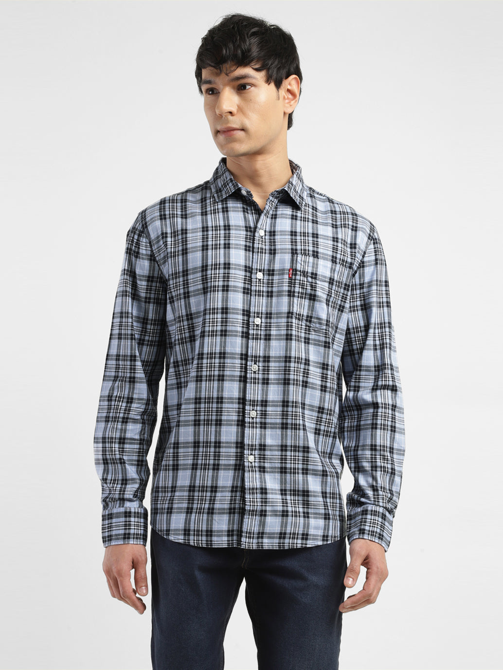 Men's Checkered Slim Fit Shirt - 55666917-8bed-4b33-8651-20a34eba0cac View
