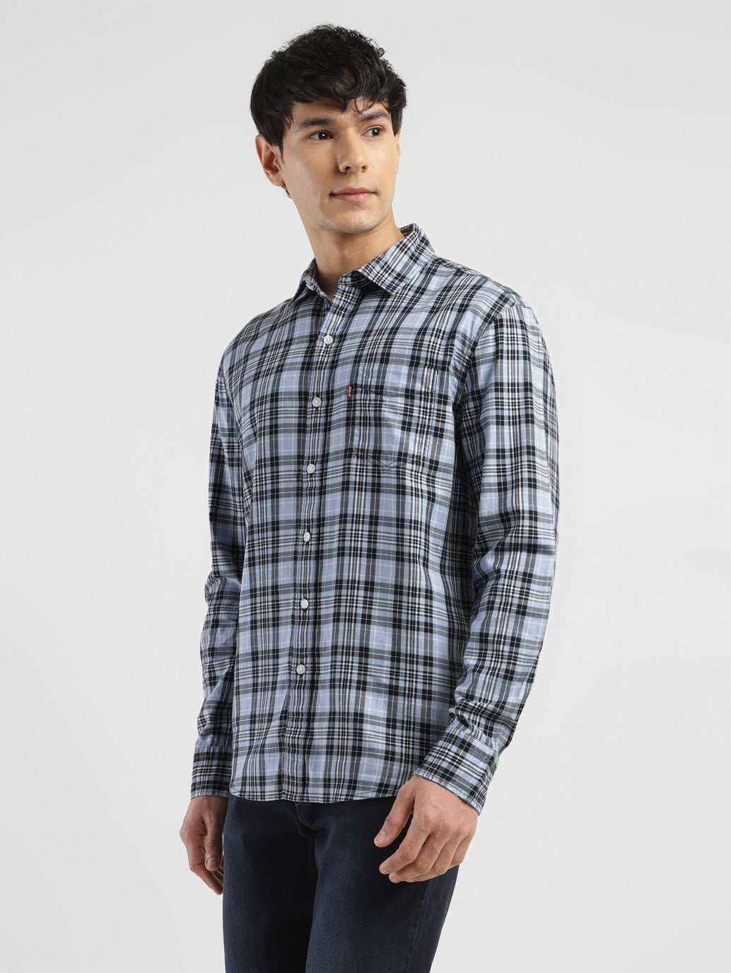 Men's Checkered Slim Fit Shirt - bae40acf-ee15-4af4-9581-6acf9fff93a9 View