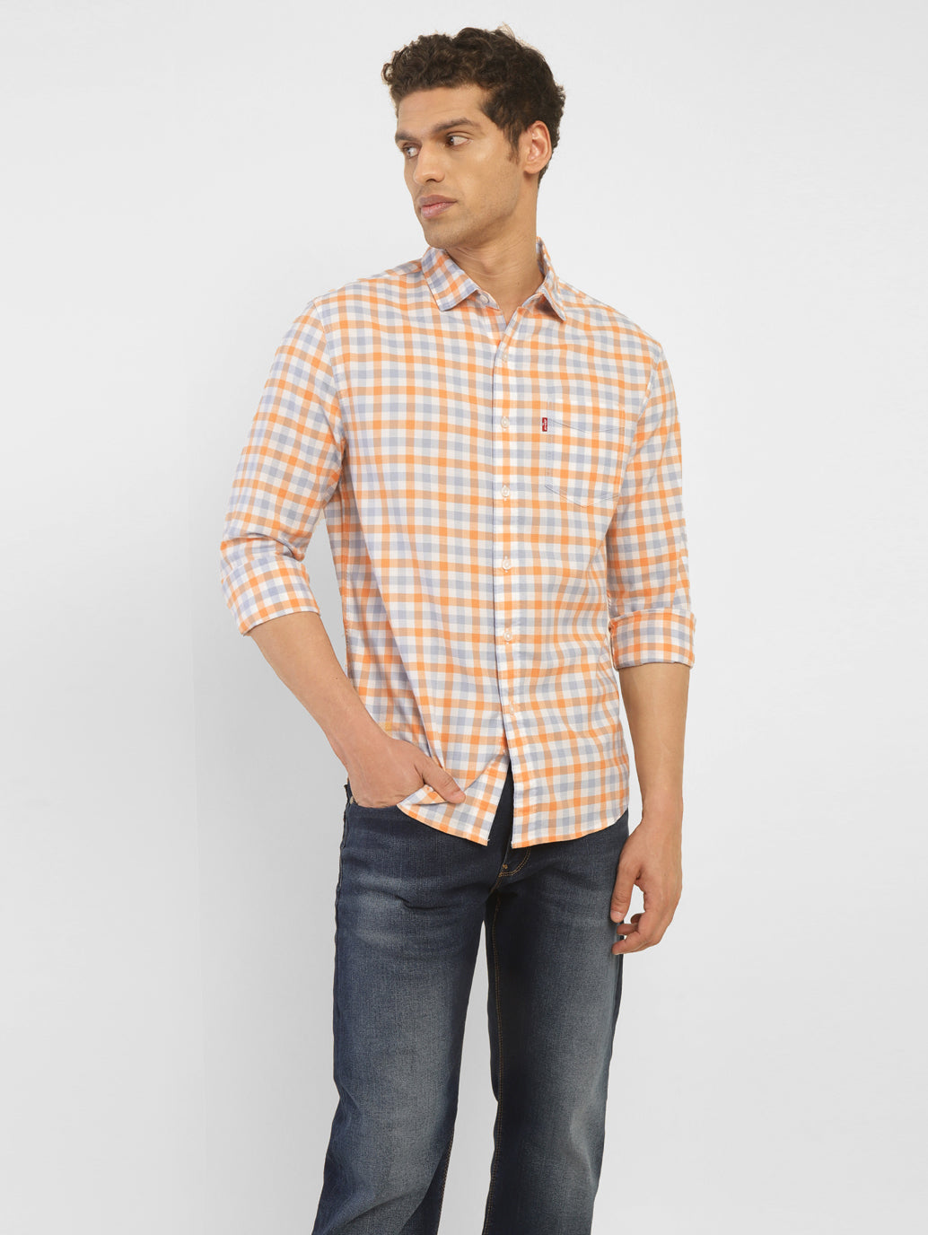 Men's Checkered Slim Fit Shirt - StyleShot View