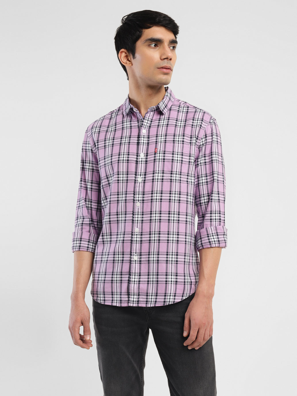 Men's Checkered Slim Fit Shirt - 1e8fc55d-e576-4915-8dc5-9f2b51871d88 View