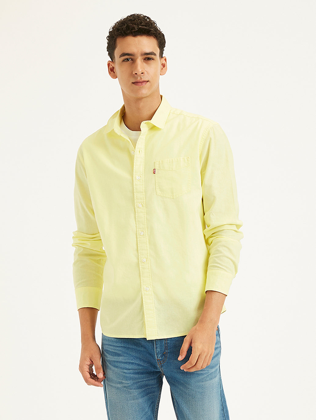 Men's Solid Regular Fit Shirt - Front View
