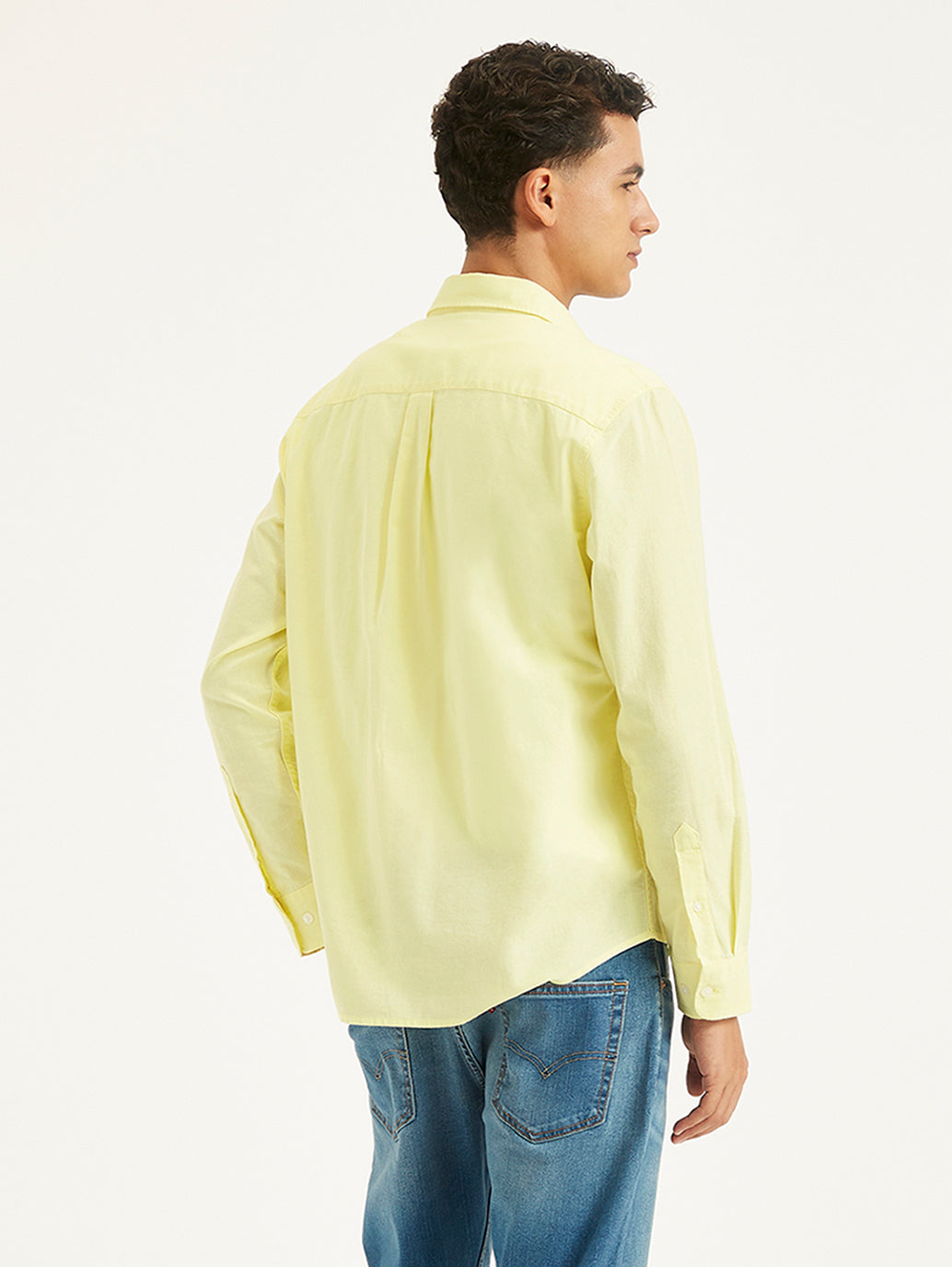 Men's Solid Regular Fit Shirt - Back View