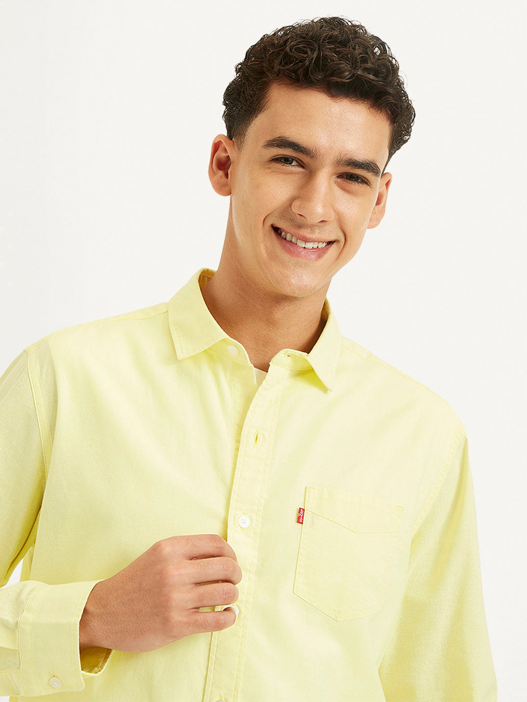 Men's Solid Regular Fit Shirt - Detail View