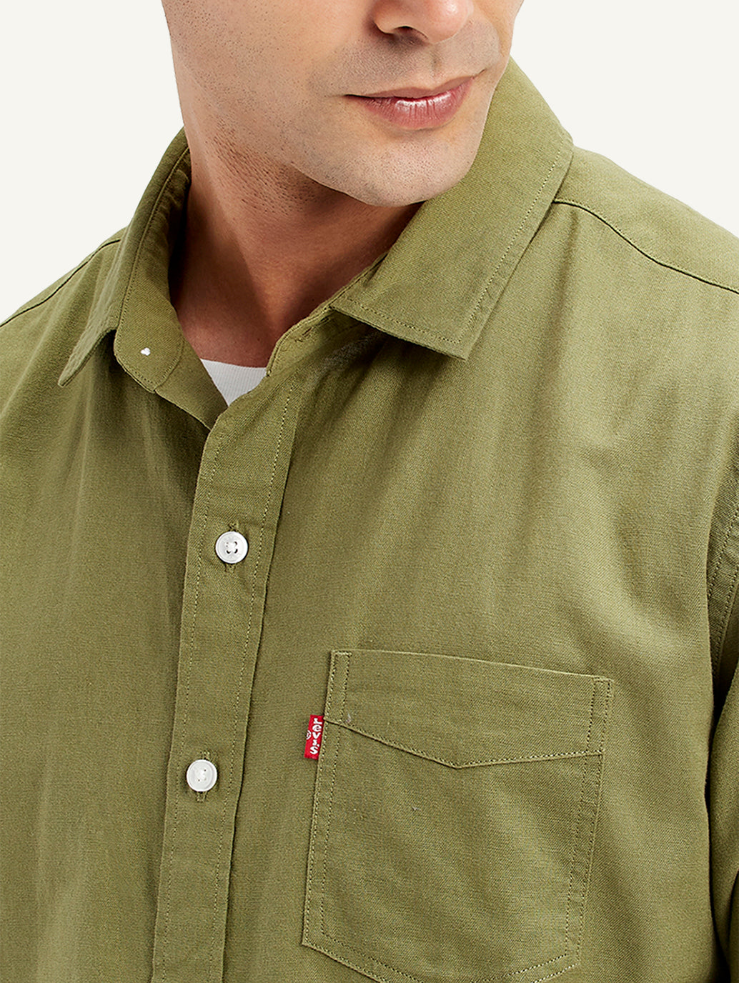 Men's Solid Regular Fit Shirt - Detail View