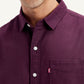 Men's Solid Slim Fit Shirt - Detail View