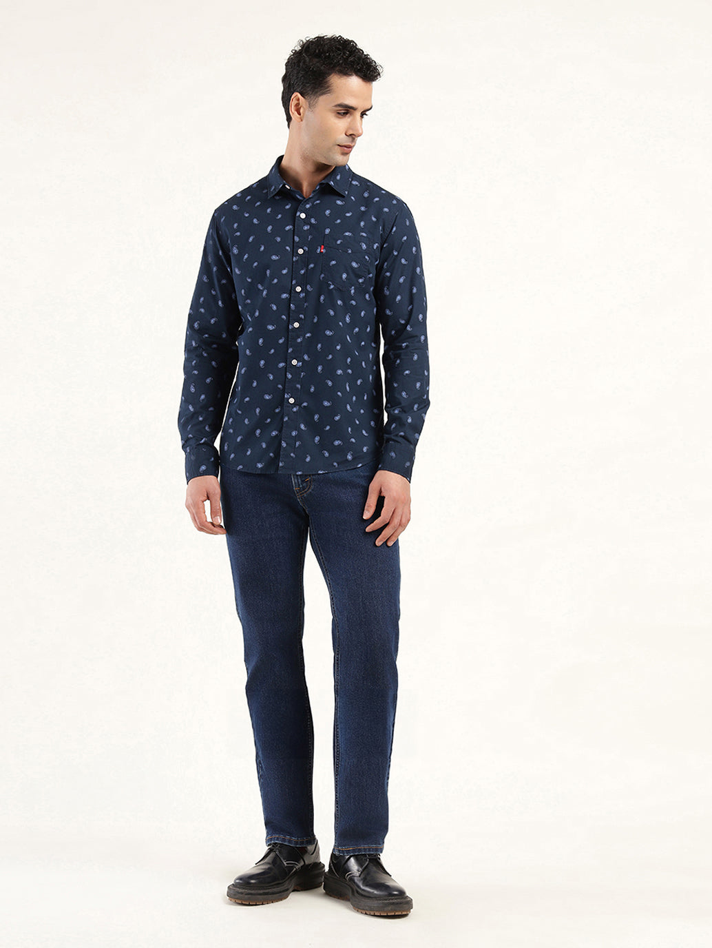 Men's Printed Slim Fit Shirt - ModelFront View