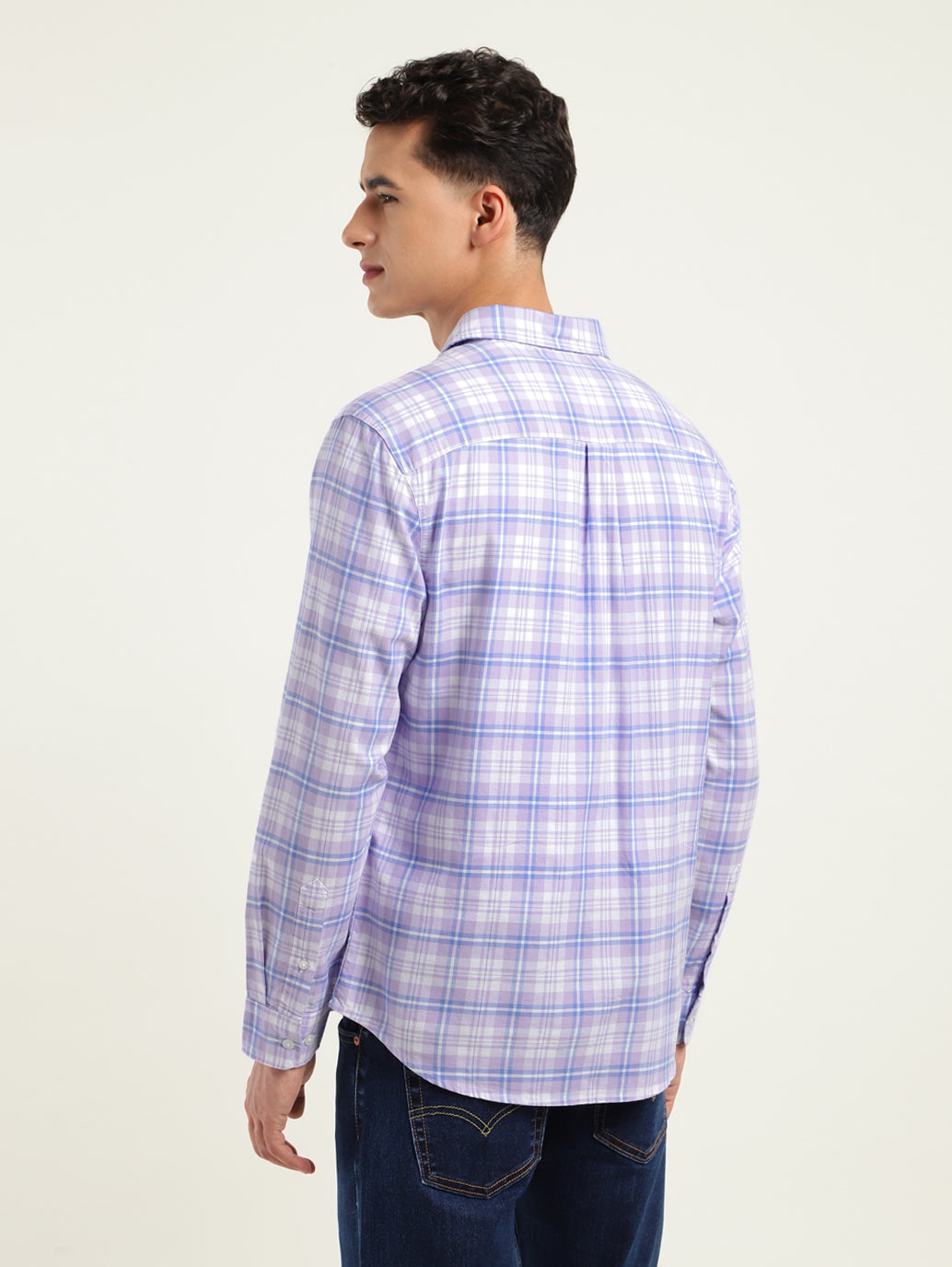 Men's Checkered Spread Collar Shirt - 9e857fec-971f-4d2e-b062-712621275f2a View