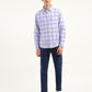 Men's Checkered Spread Collar Shirt - ModelFront View