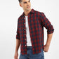 Men's Checkered Spread Collar Shirt - Styleshot View