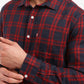 Men's Checkered Spread Collar Shirt - Detail View
