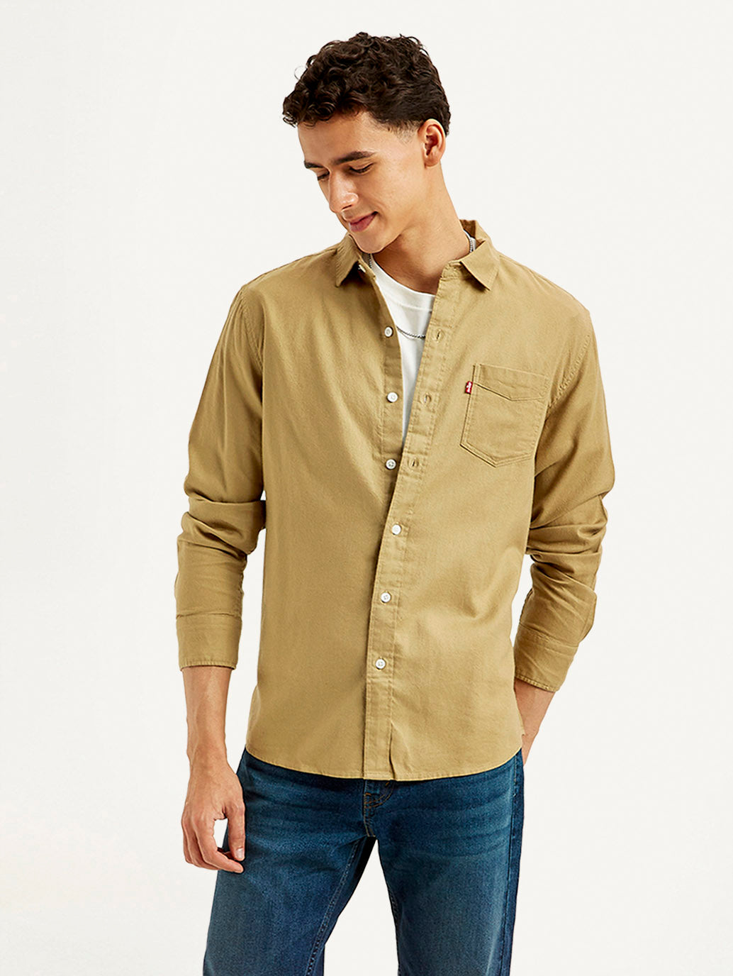 Men's Solid Slim Fit Oxford Shirt - Styleshot View
