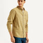 Men's Solid Slim Fit Oxford Shirt - Side View