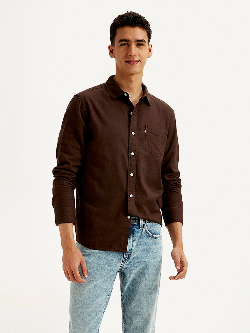 Men's Solid Slim Fit Oxford Shirt - Styleshot View