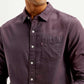 Men's Solid Slim Fit Oxford Shirt - Detail View