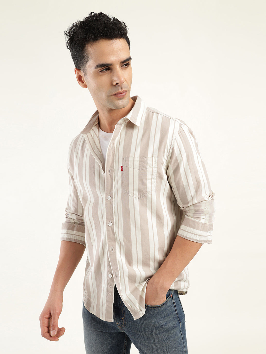 Men's Striped Slim Fit Shirt - Styleshot View