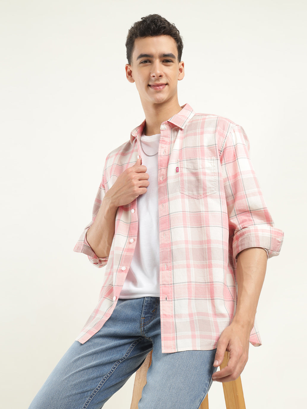 Men's Checkered Slim Fit Shirt - Styleshot View