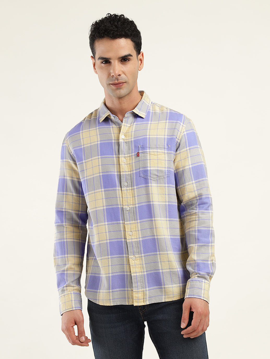 Men's Striped Slim Fit Shirt - Front View